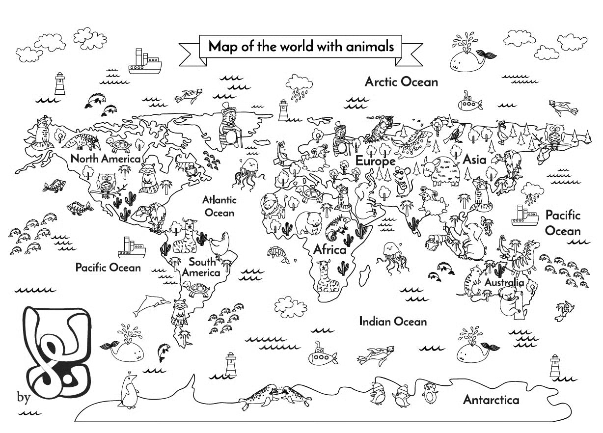 Giant World Map Coloring Poster 140x100 cm ššØ