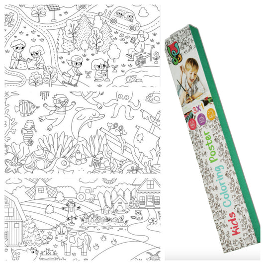 Giant Kids Coloring Poster Box - 3x1