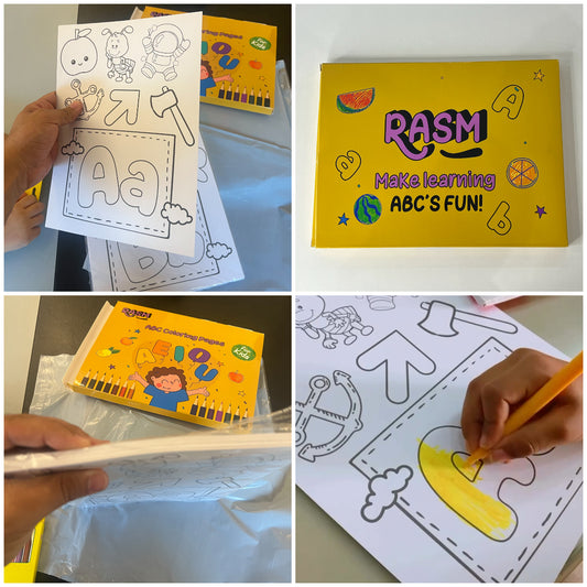 Kids English Learning Coloring Set 26 Poster A4 📚