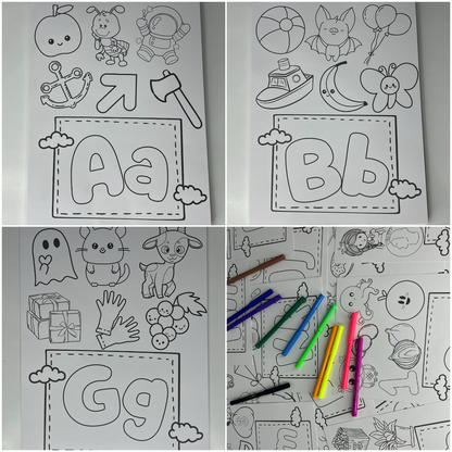 Kids English Learning Coloring Set 26 Poster A4 📚