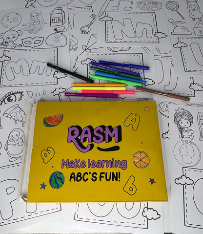 Kids English Learning Coloring Set 26 Poster A4 📚
